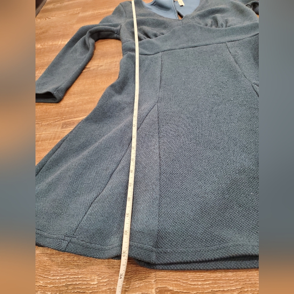 ✨️HP✨️ Free People Teal Hearstopper Fit and Flare Dress in size Medium - Picture 10 of 12